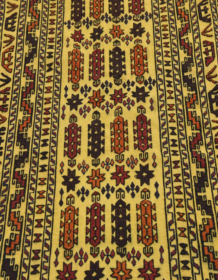 Detail image of 4' 2 x 6' 4  Hand Woven Kilim Afghan Wool Rug