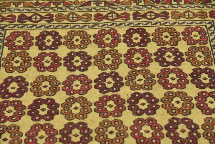 4' 3 x 6' 2 Hand Woven Kilim Afghan Wool Rug