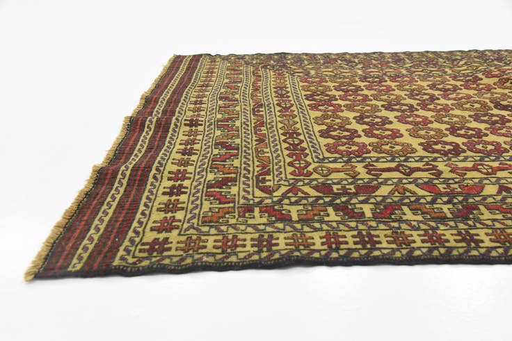 Detail image of 4' 3 x 6' 2 Hand Woven Kilim Afghan Wool Rug