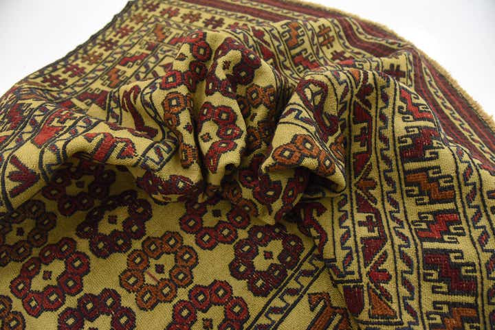 4' 3 x 6' 2 Hand Woven Kilim Afghan Wool Rug