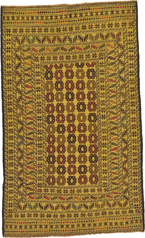 Detail image of 4' x 6' 6 Hand Woven Kilim Afghan Wool Rug
