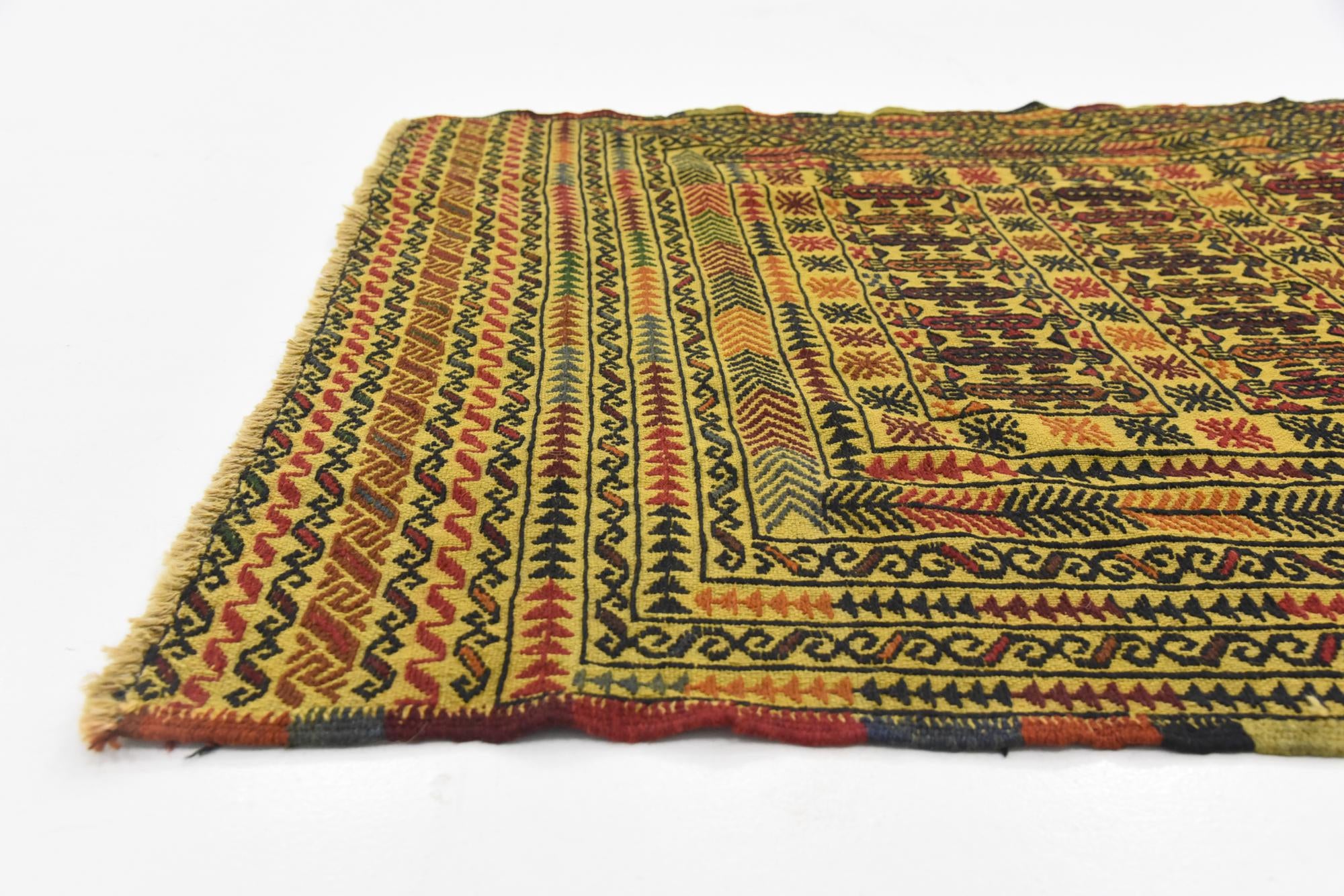 3' 8 x 6' Hand Woven Kilim Afghan Wool Rug