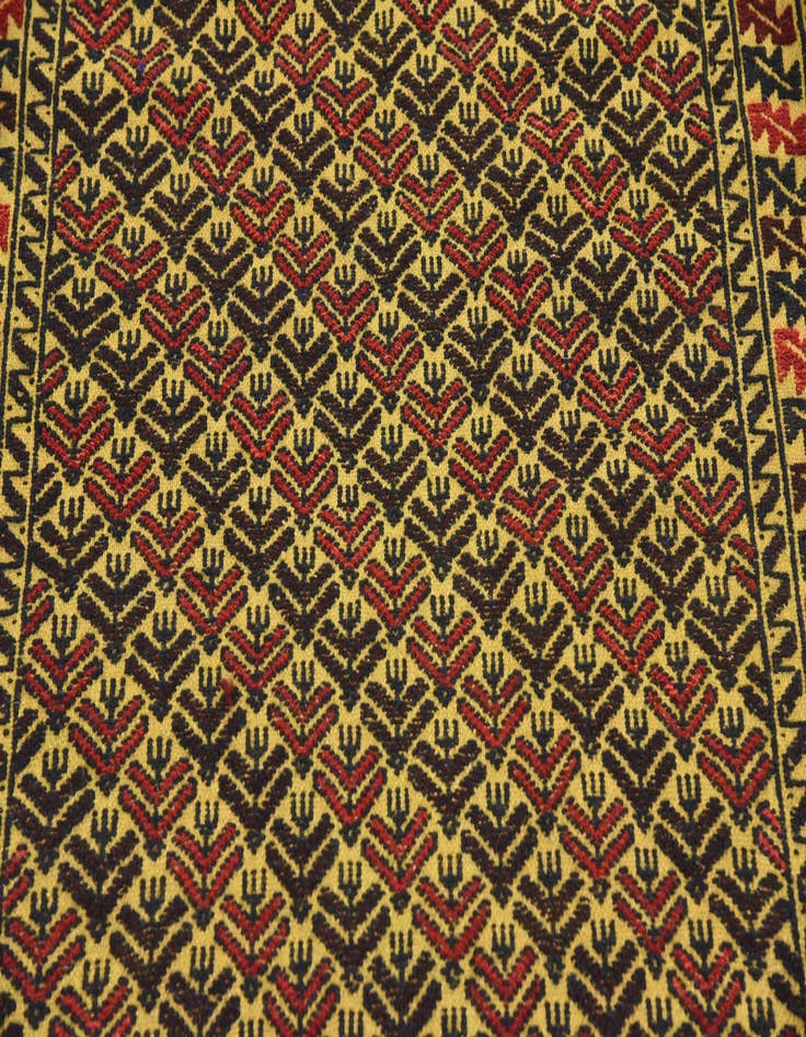 Detail image of 4' 2 x 6'  Hand Woven Kilim Afghan Wool Rug