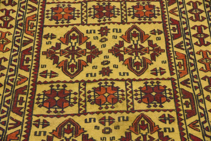 Detail image of 3' 10 x 6' 7 Hand Woven Kilim Afghan Wool Rug
