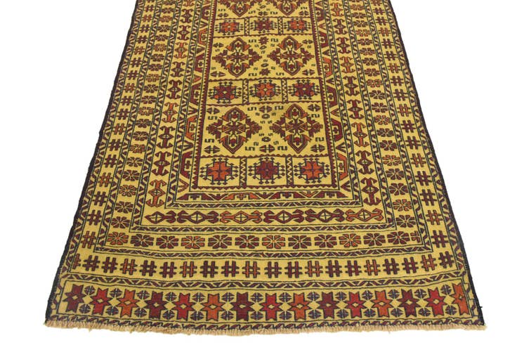 Detail image of 3' 10 x 6' 7 Hand Woven Kilim Afghan Wool Rug