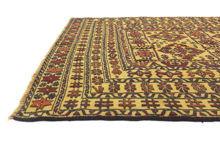 3' 10 x 6' 7 Hand Woven Kilim Afghan Wool Rug