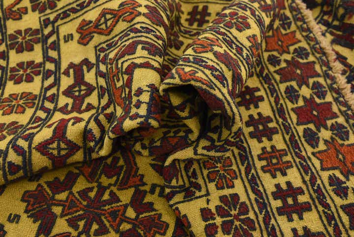 3' 10 x 6' 7 Hand Woven Kilim Afghan Wool Rug