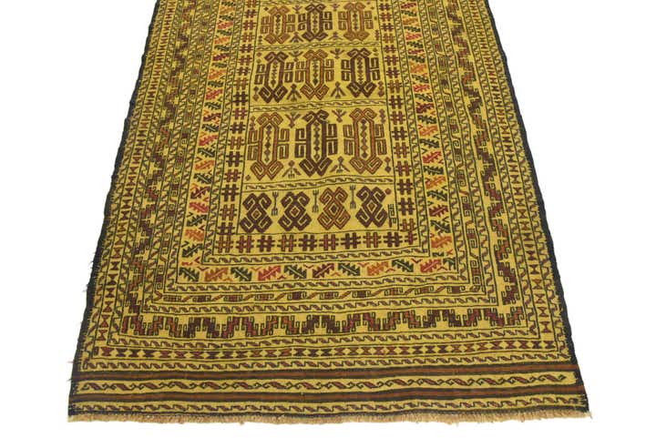 4' x 6' 4 Hand Woven Kilim Afghan Wool Rug