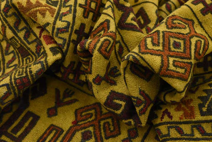 4' x 6' 4 Hand Woven Kilim Afghan Wool Rug