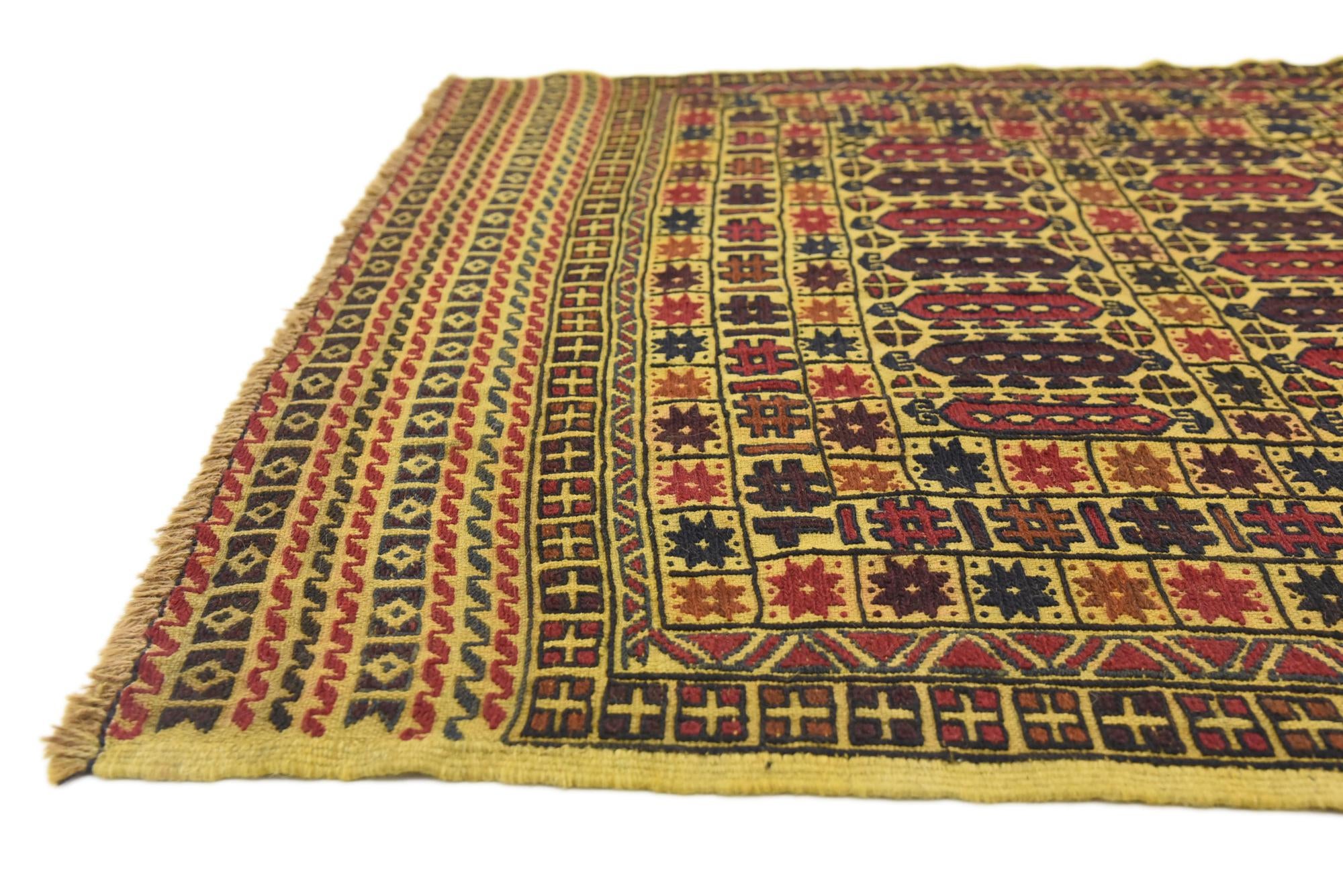 3' 10 x 6' Hand Woven Kilim Afghan Wool Rug