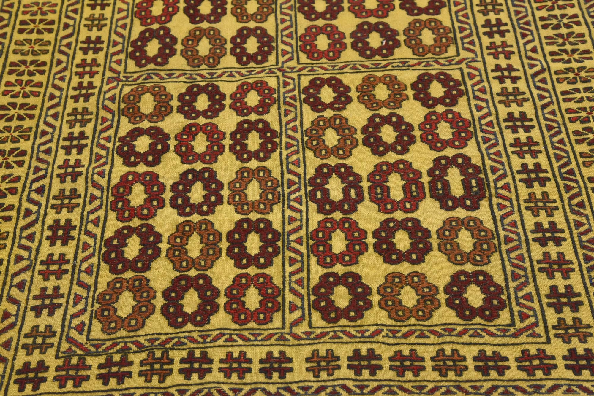4' 2 x 6' 3 Hand Woven Kilim Afghan Wool Rug