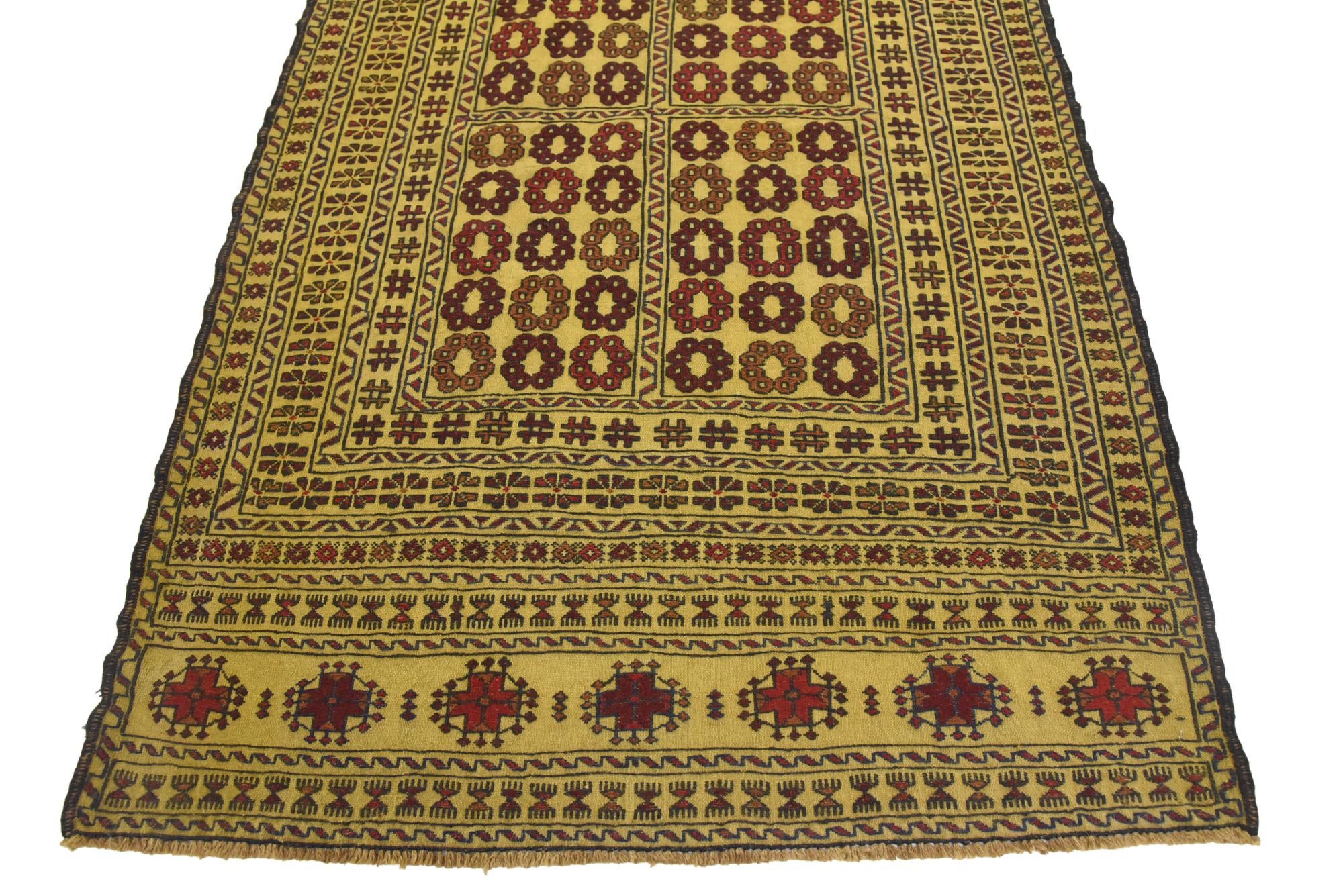 4' 2 x 6' 3 Hand Woven Kilim Afghan Wool Rug