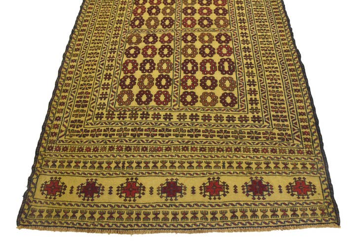 Detail image of 4' 2 x 6' 3 Hand Woven Kilim Afghan Wool Rug