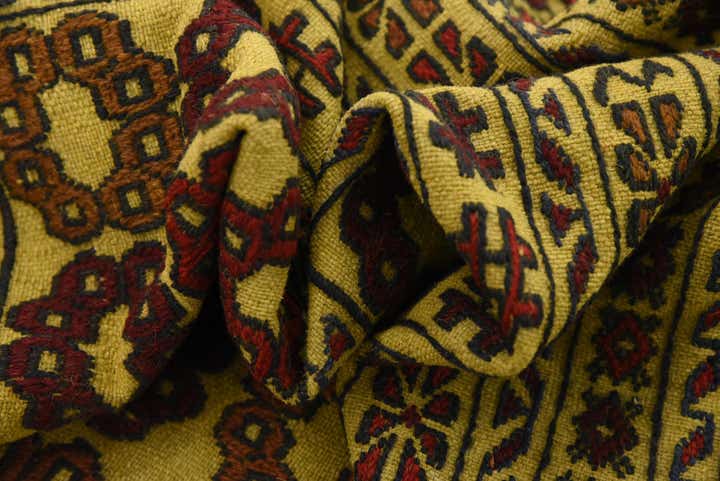 4' 2 x 6' 3 Hand Woven Kilim Afghan Wool Rug