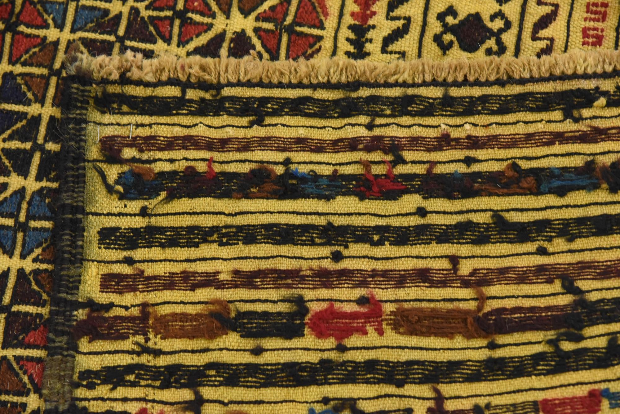 3' 10 x 6' 2 Hand Woven Kilim Afghan Wool Rug