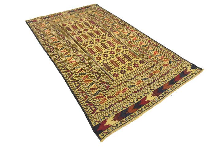 4' x 6' 9 Hand Woven Kilim Afghan Wool Rug