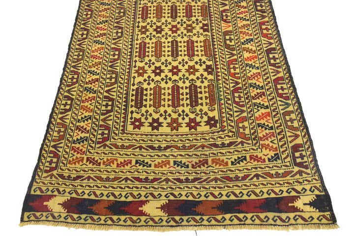 4' x 6' 9 Hand Woven Kilim Afghan Wool Rug