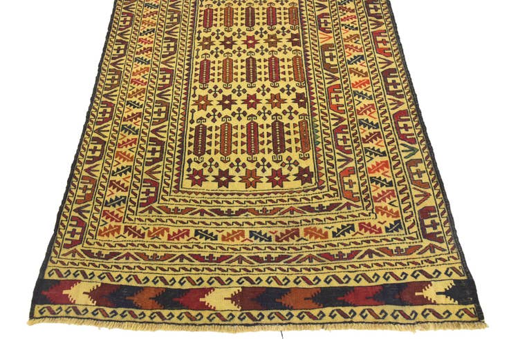 Detail image of 4' x 6' 9 Hand Woven Kilim Afghan Wool Rug