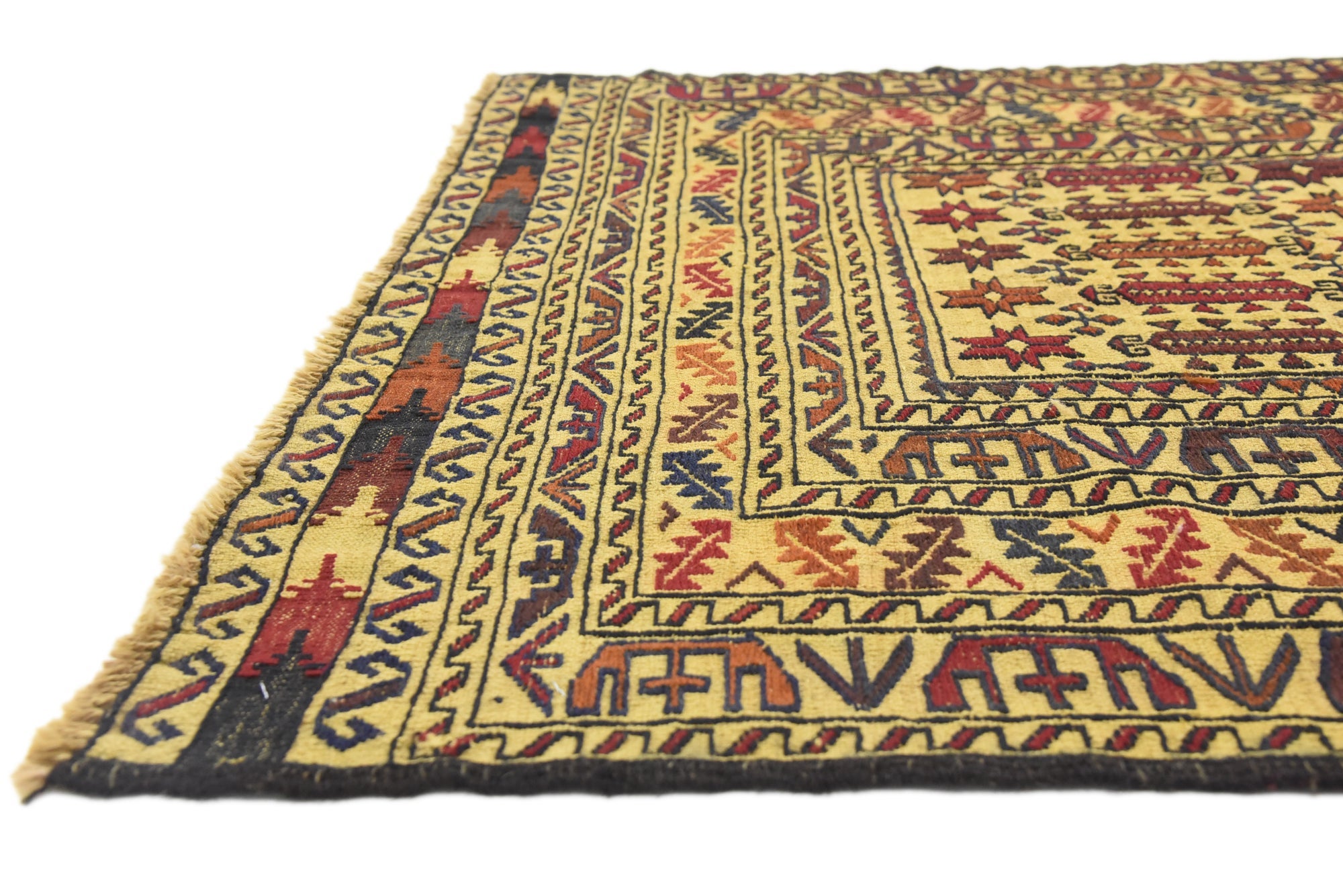 4' x 6' 9 Hand Woven Kilim Afghan Wool Rug