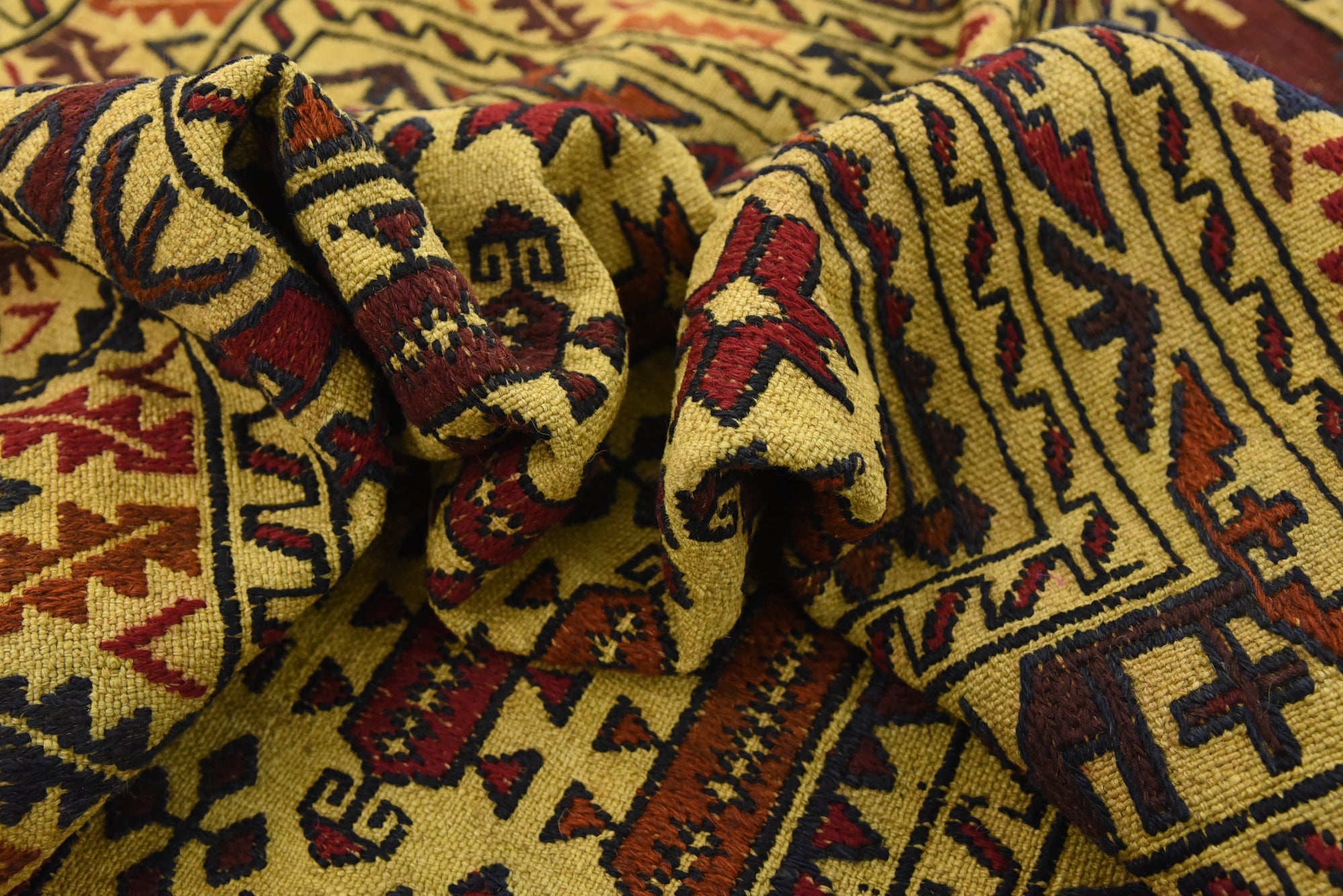 4' x 6' 9 Hand Woven Kilim Afghan Wool Rug