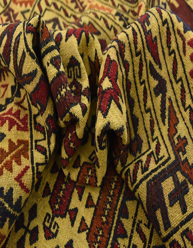 Detail image of 4' x 6' 9 Hand Woven Kilim Afghan Wool Rug