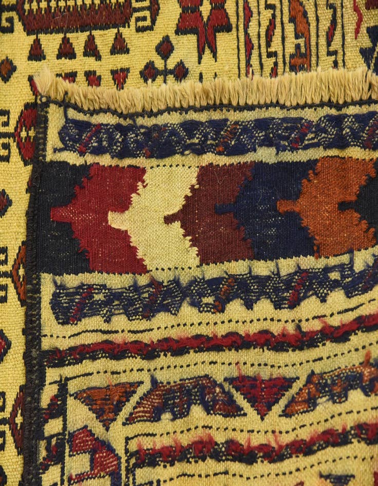Detail image of 4' x 6' 9 Hand Woven Kilim Afghan Wool Rug