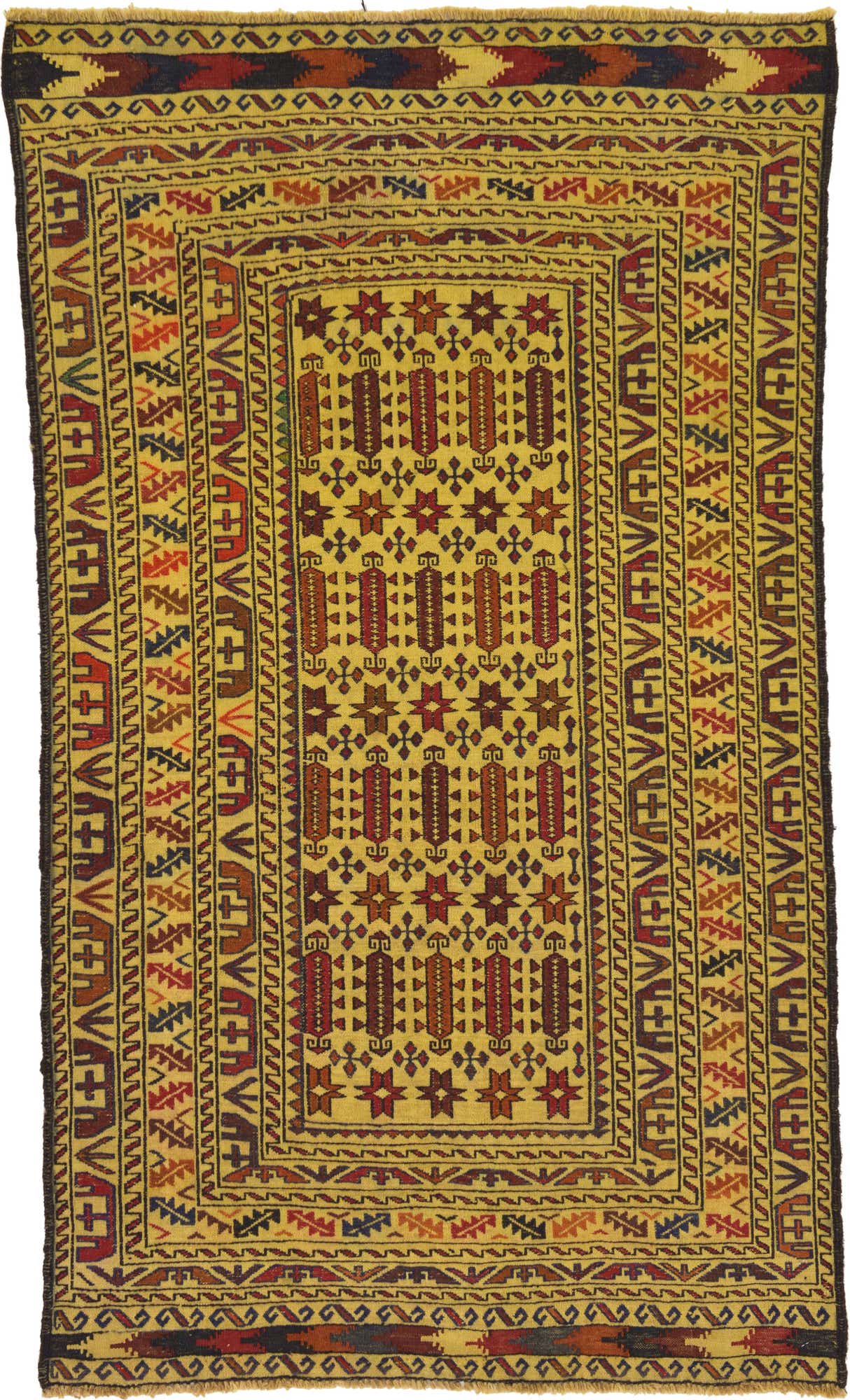 4' x 6' 9 Hand Woven Kilim Afghan Wool Rug