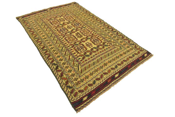 3' 9 x 6' Hand Woven Kilim Afghan Wool Rug