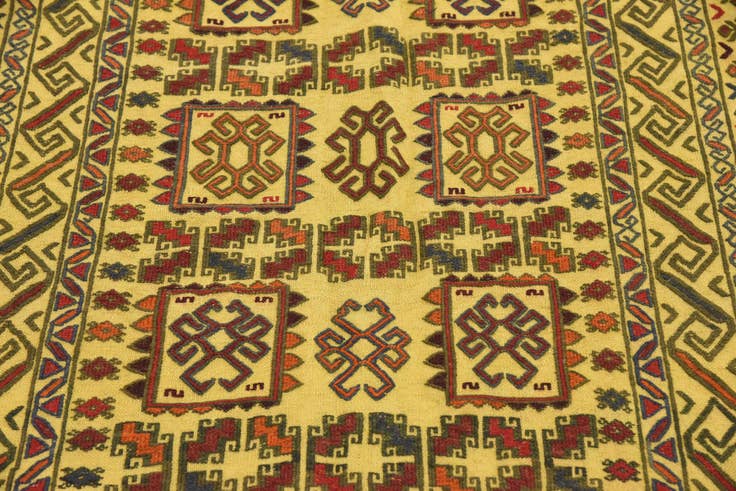 Detail image of 3' 9 x 6' Hand Woven Kilim Afghan Wool Rug