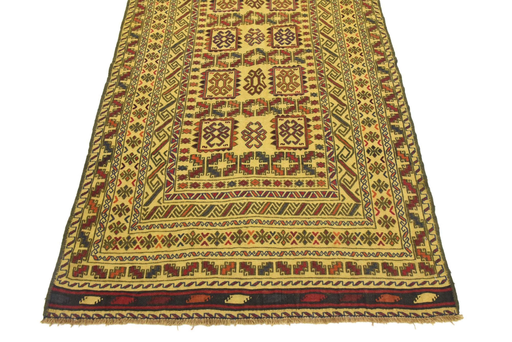 3' 9 x 6' Hand Woven Kilim Afghan Wool Rug