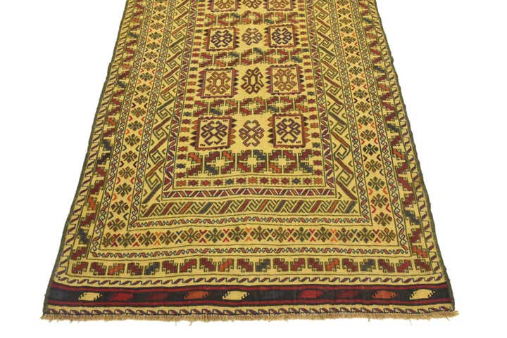 3' 9 x 6' Hand Woven Kilim Afghan Wool Rug