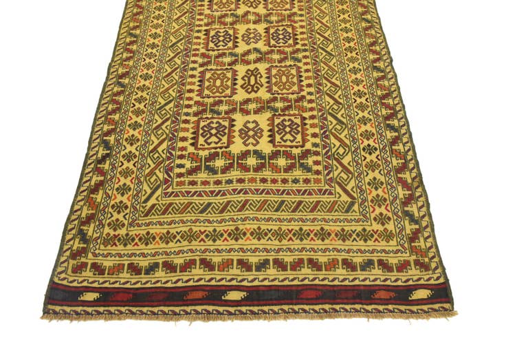 Detail image of 3' 9 x 6' Hand Woven Kilim Afghan Wool Rug