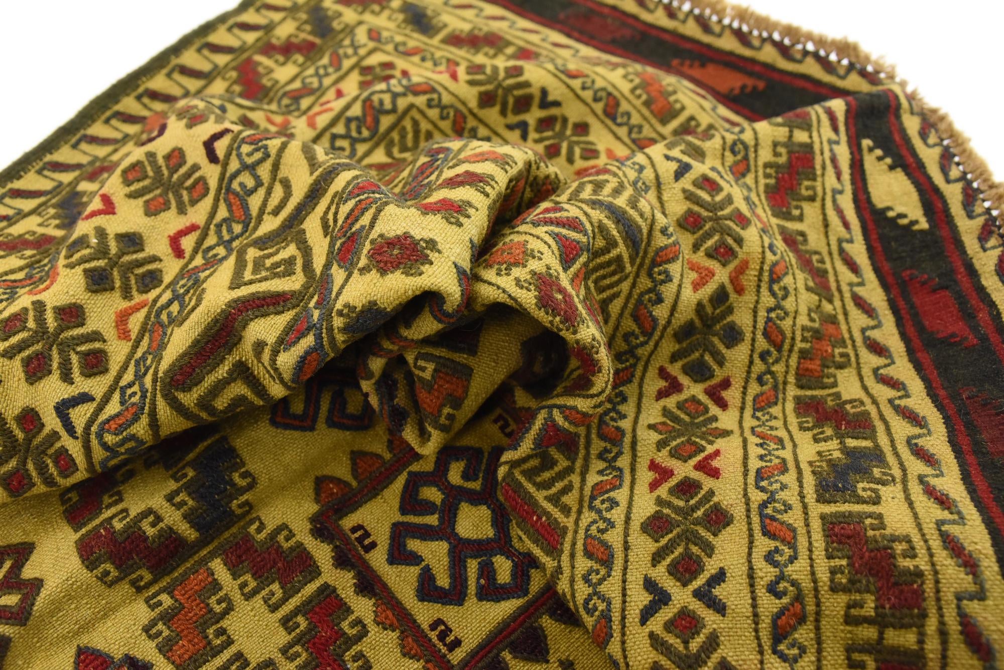 3' 9 x 6' Hand Woven Kilim Afghan Wool Rug