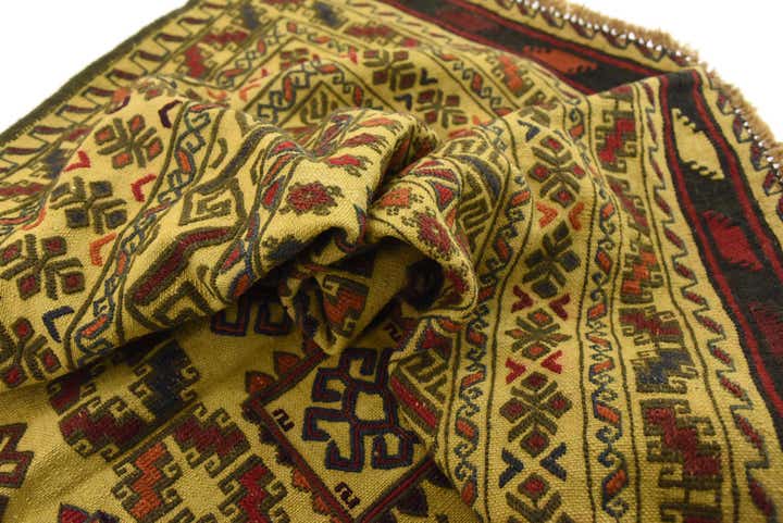 3' 9 x 6' Hand Woven Kilim Afghan Wool Rug