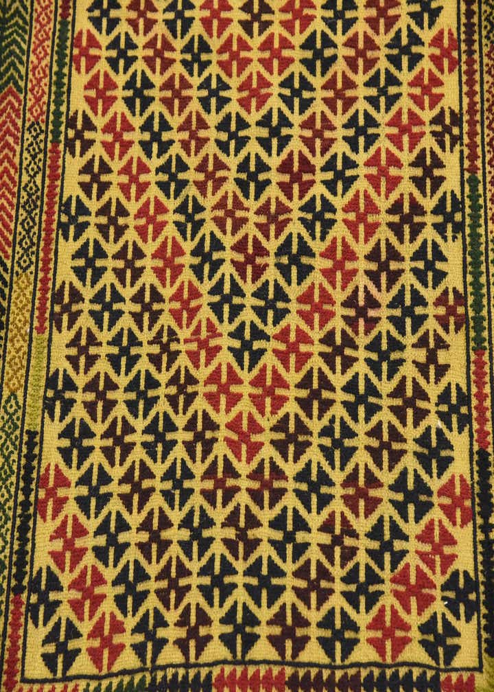 3' 5 x 5' 9 Hand Woven Kilim Afghan Wool Rug