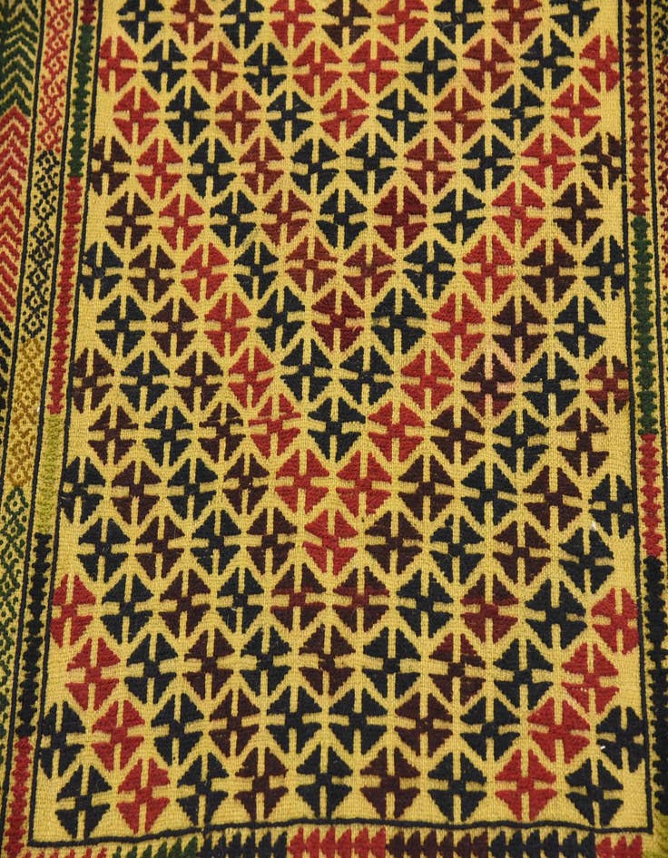 Detail image of 3' 5 x 5' 9 Hand Woven Kilim Afghan Wool Rug