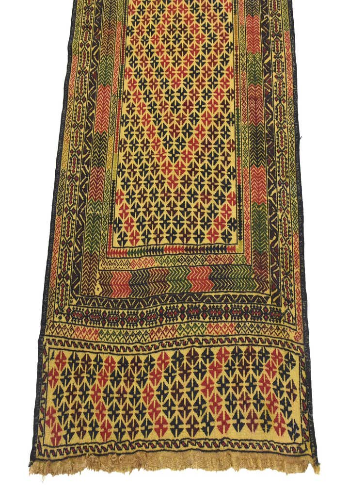 3' 5 x 5' 9 Hand Woven Kilim Afghan Wool Rug