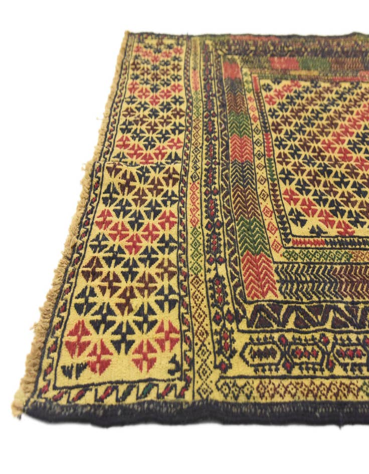 Detail image of 3' 5 x 5' 9 Hand Woven Kilim Afghan Wool Rug