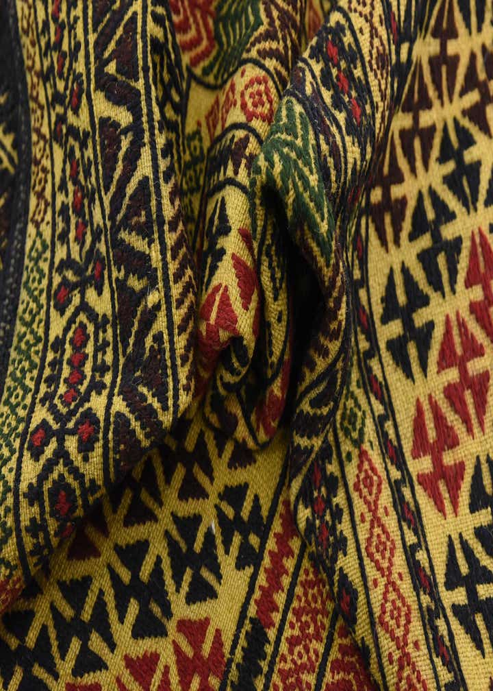 3' 5 x 5' 9 Hand Woven Kilim Afghan Wool Rug