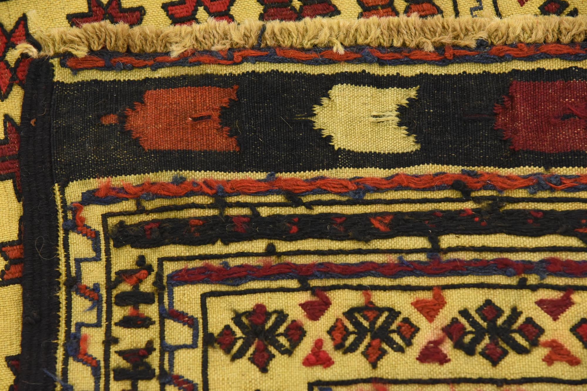 4' x 6' 4 Hand Woven Kilim Afghan Wool Rug