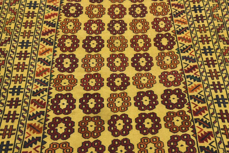 Detail image of 4' 2 x 6' 3 Hand Woven Kilim Afghan Wool Rug