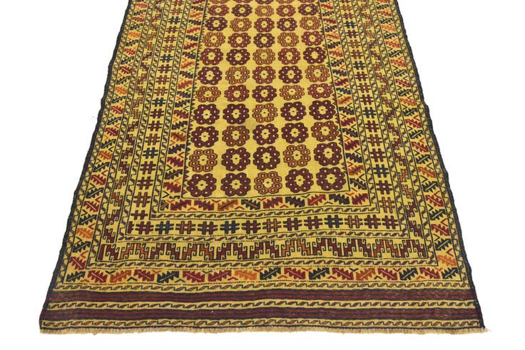 Detail image of 4' 2 x 6' 3 Hand Woven Kilim Afghan Wool Rug