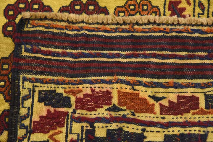 4' 2 x 6' 3 Hand Woven Kilim Afghan Wool Rug