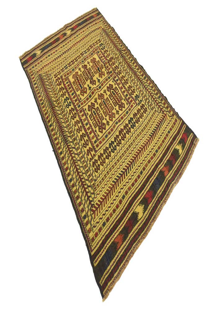 3' 10 x 5' 10 Hand Woven Kilim Afghan Wool Rug
