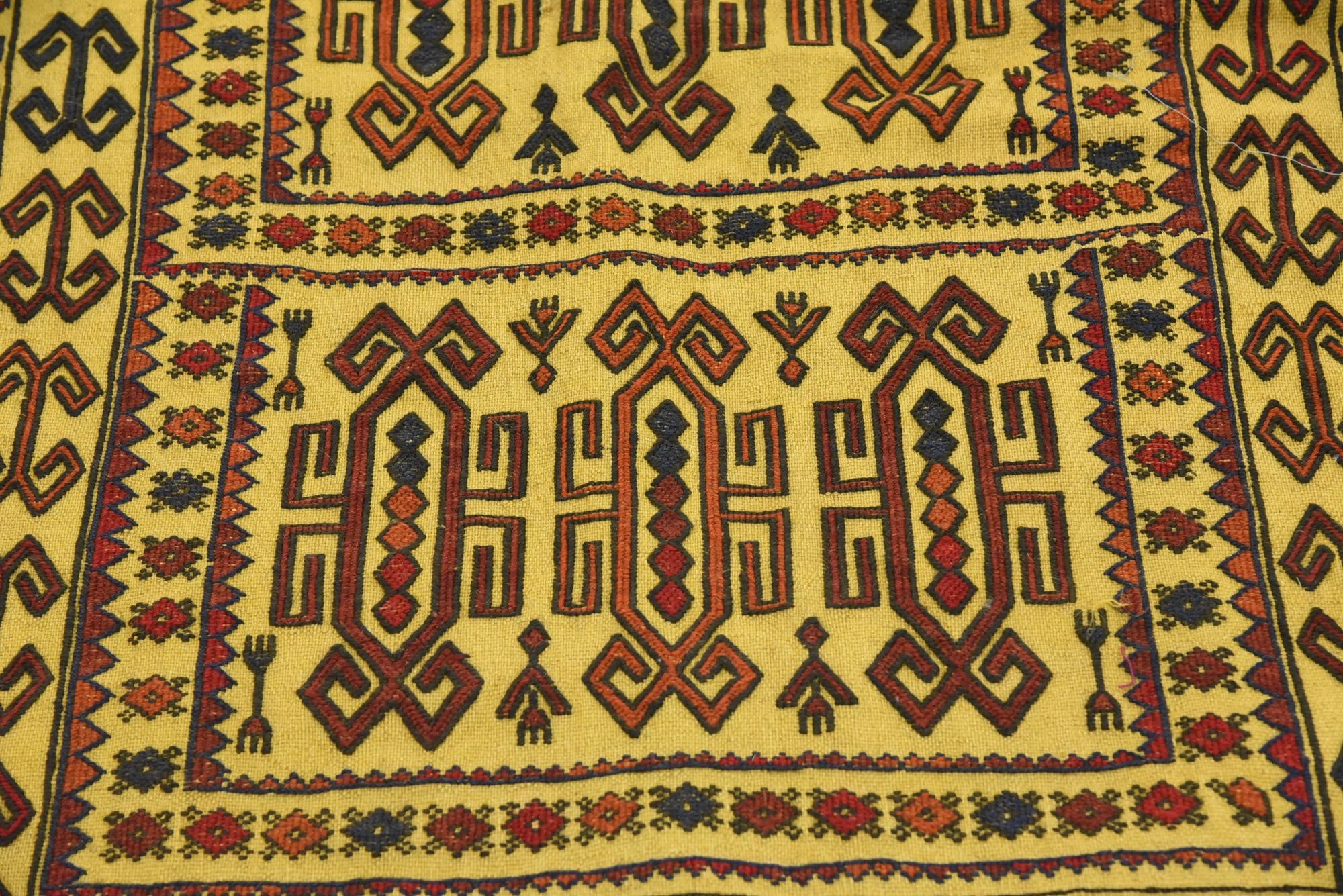 3' 10 x 5' 10 Hand Woven Kilim Afghan Wool Rug