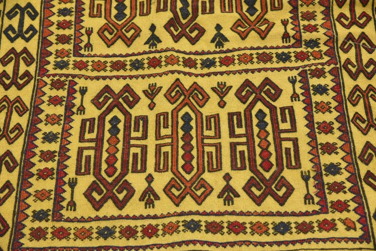 Detail image of 3' 10 x 5' 10 Hand Woven Kilim Afghan Wool Rug