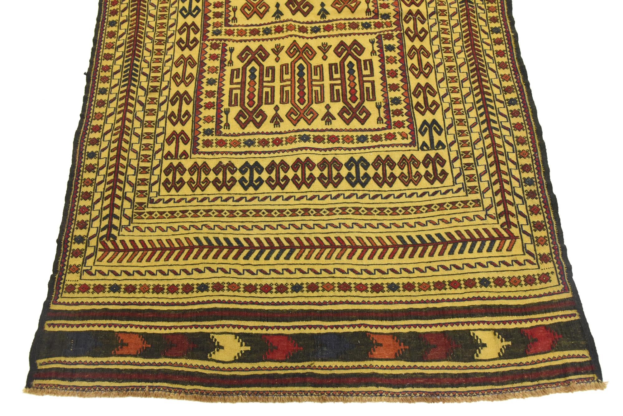 3' 10 x 5' 10 Hand Woven Kilim Afghan Wool Rug