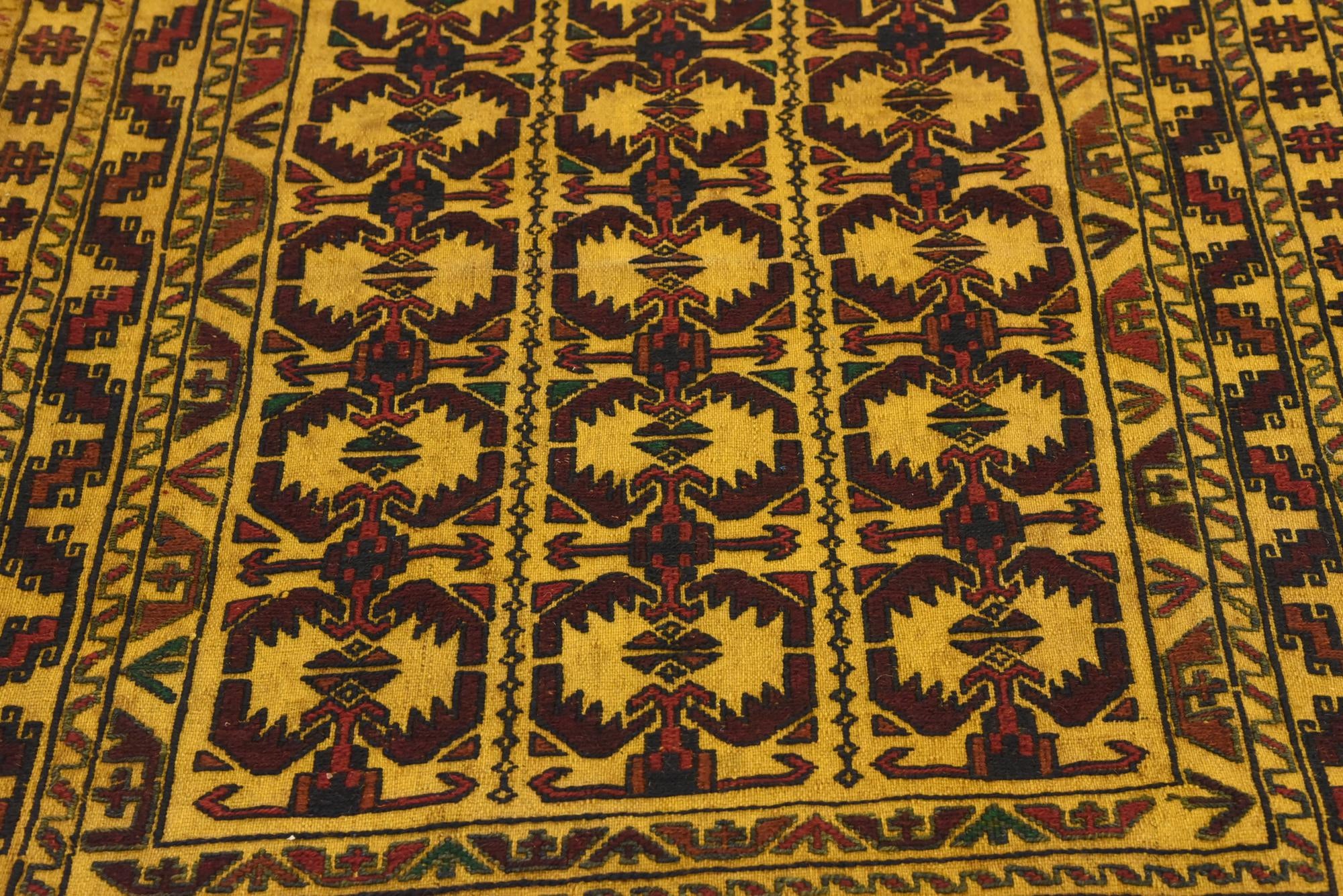4' 3 x 6' 2 Hand Woven Kilim Afghan Wool Rug