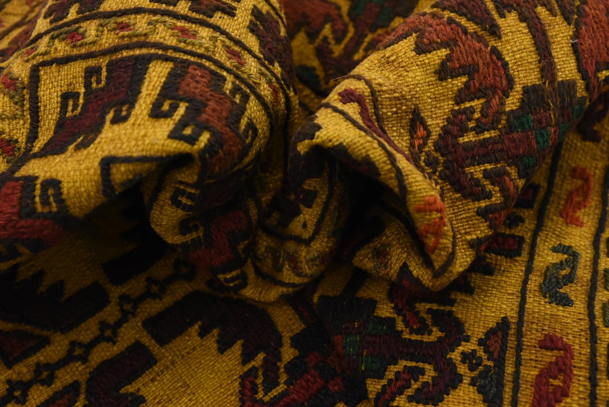 4' 3 x 6' 2 Hand Woven Kilim Afghan Wool Rug