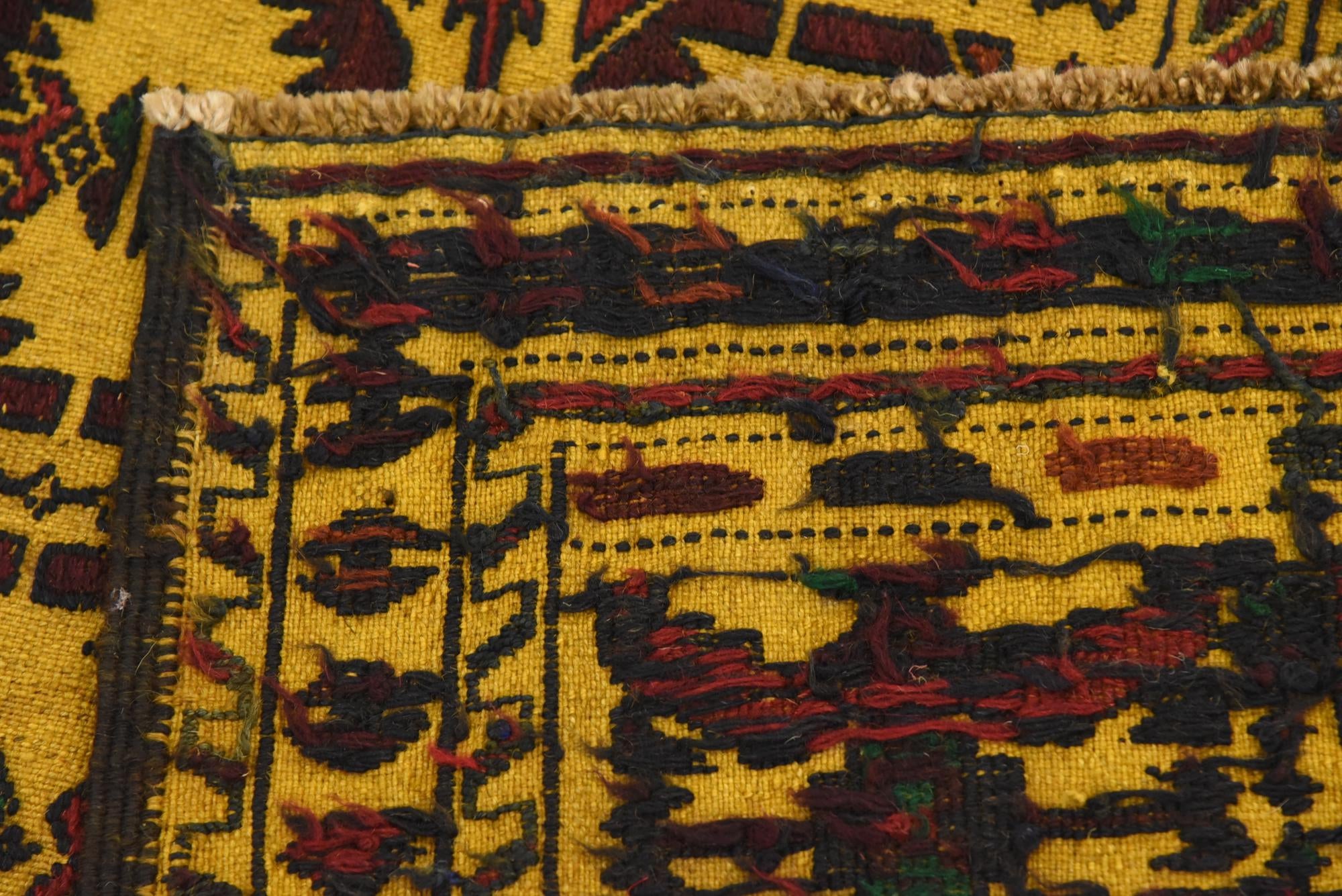 4' 3 x 6' 2 Hand Woven Kilim Afghan Wool Rug